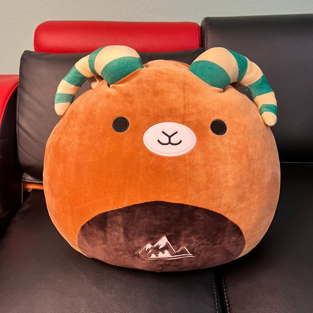 Rare 16” RAMSEY brown Mountain RAM Goat Sheep Farm Animal Squishmallow Plush Toy